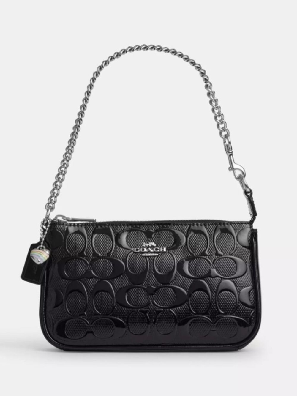 Coach Nolita 19 In Signature Leather With Heart Charm CDY97 Black